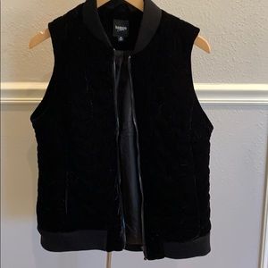 black velvet quilted vest